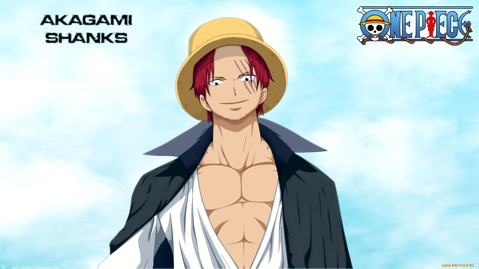 , one piece, akagami, shanks, one, piece, le, roux